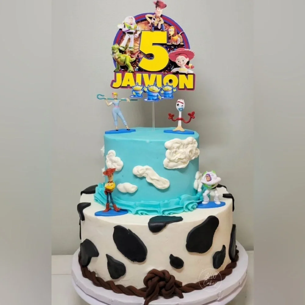 Handmade 3D Toy Story Cake Topper – Custom Name & Age –‎ Shaker + Light-Up